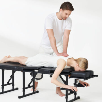 lettino chiropratica nero portatile manovra schiena