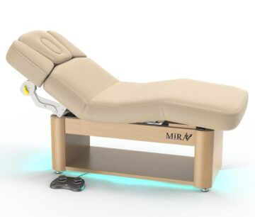 Lettino da Spa con Sollevamento Elettrico e Mobiletto Yosemite. Lettino per Trattamenti Viso