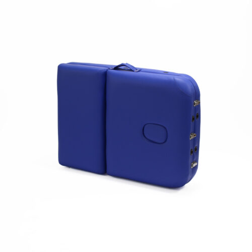 lettino da massaggi portatile chiuso a valigetta, color blue, modello New Ginevra