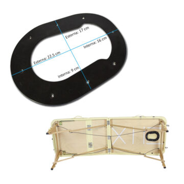 Supporto nero per foro viso lettino da massaggio