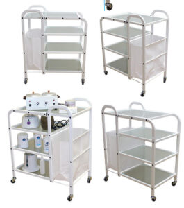 collage foto carrello modello 1031 bianco, riprese varie angolature
