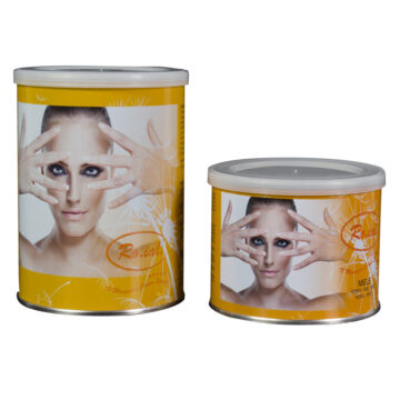 Un barattolo da 800 ml e un barattolo da 400 ml di cera al miele della Ro.ial