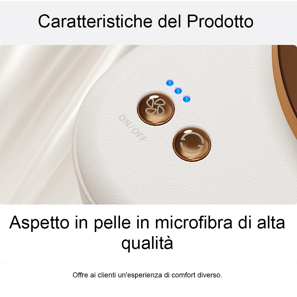 Dalla foto è possibile notare l'aspetto della pelle microfibra che ricopre l'aspiratore unghie.