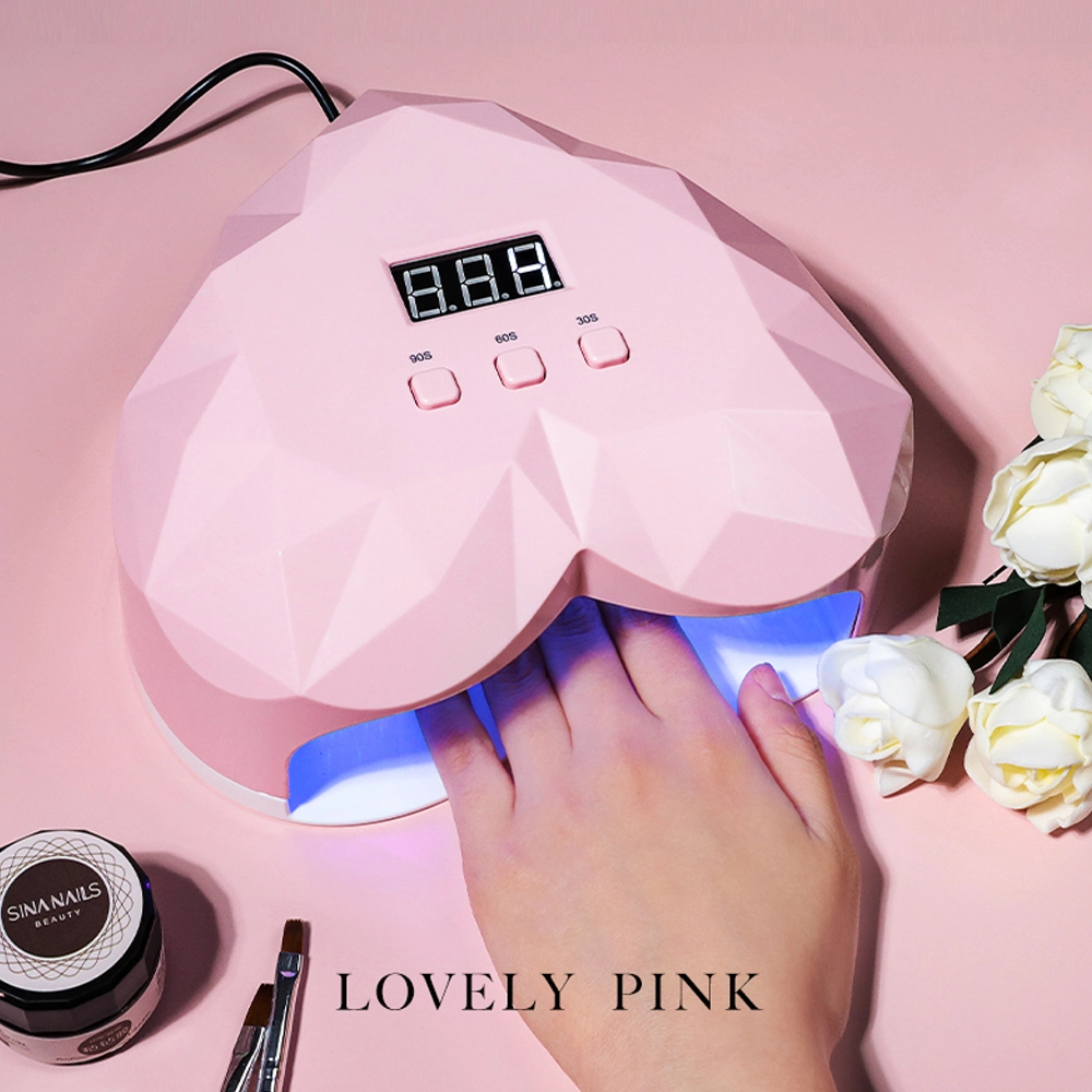 Lampada LED UV Unghie 48 W a Forma di Cuore, Colore Rosa - immagine 5