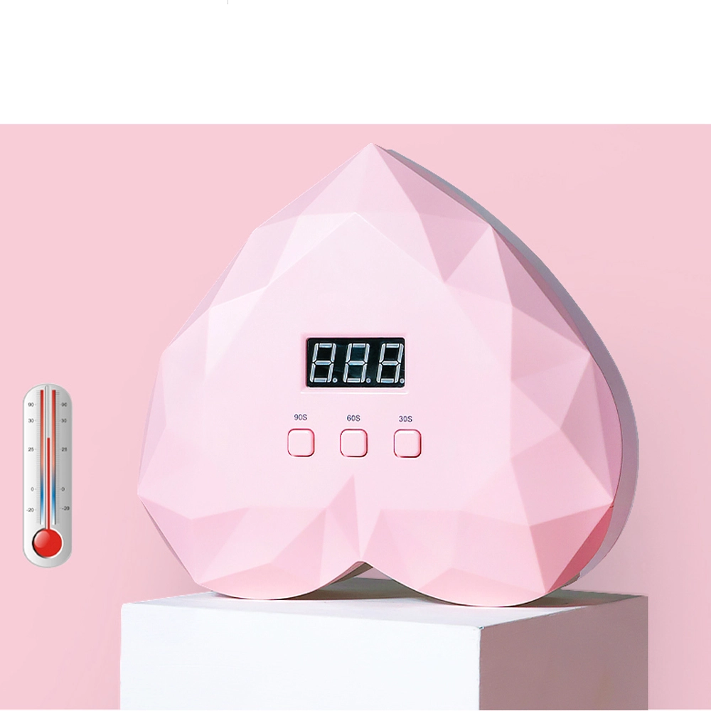 Lampada LED UV Unghie 48 W a Forma di Cuore, Colore Rosa - immagine 3