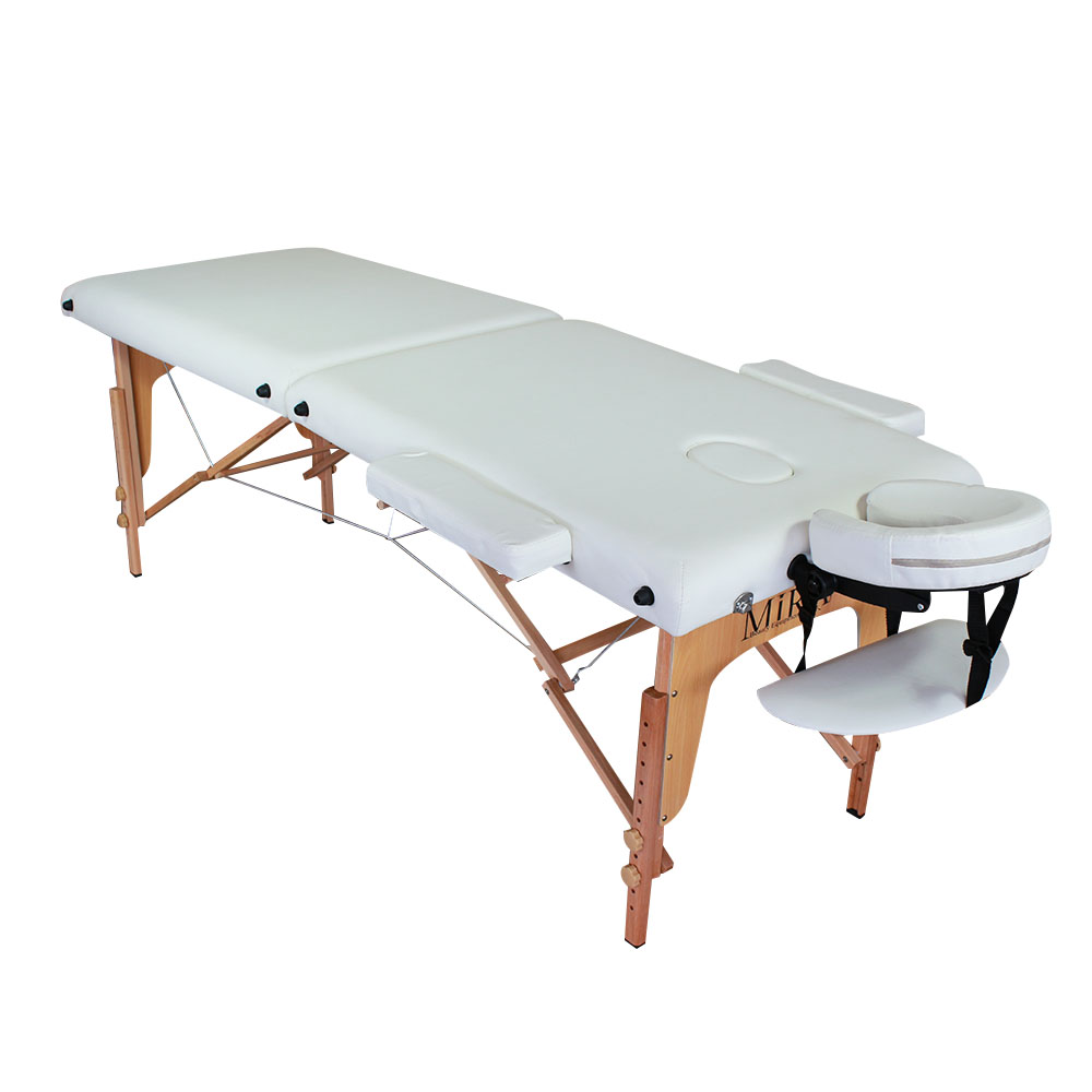 lettino massaggio portatile bianco, modello ecolight, richiudibile