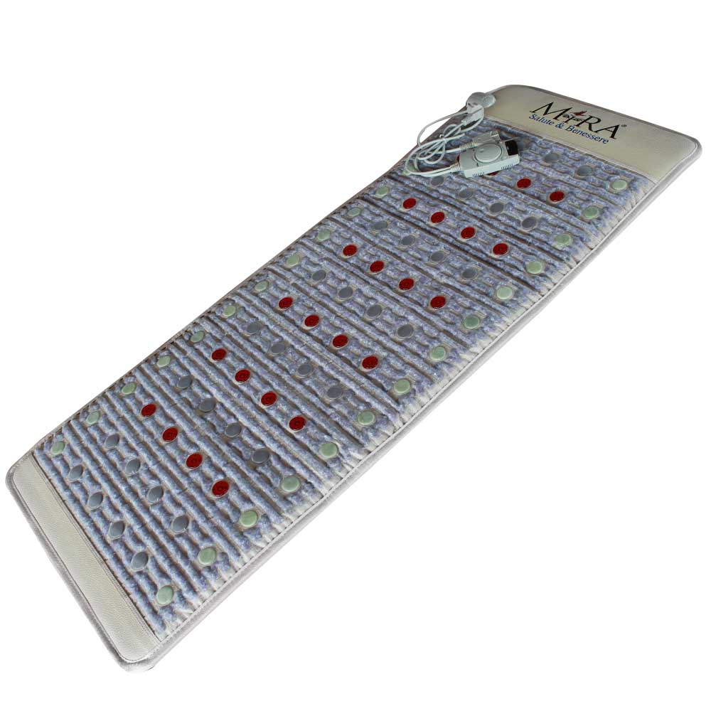 materasso biomagnetico di mira sas, con pietre di ametista, giada e tormalina, con biofotoni, beige