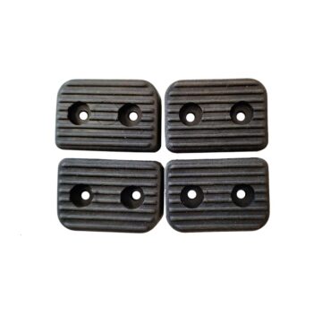 Piedini-tacchetti in gomma, neri, di ricambio per lettini da massaggio portatili, modello a due fori